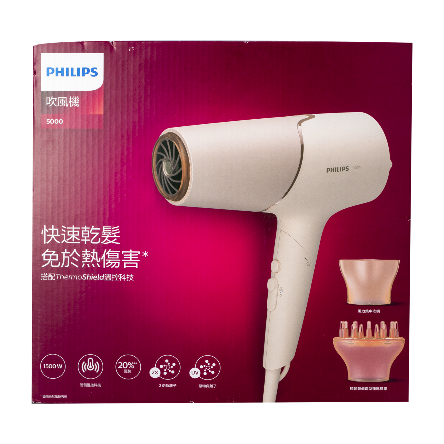 Secador De Cabello Con Mineral Ion 1500 Watts PHILIPS BHD538/01