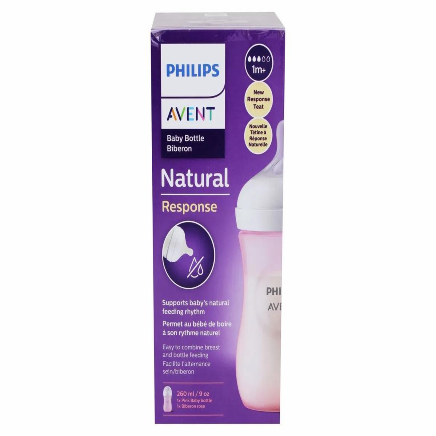 Biberones Natural Response Rosado PHILIPS AVENT 260 Ml