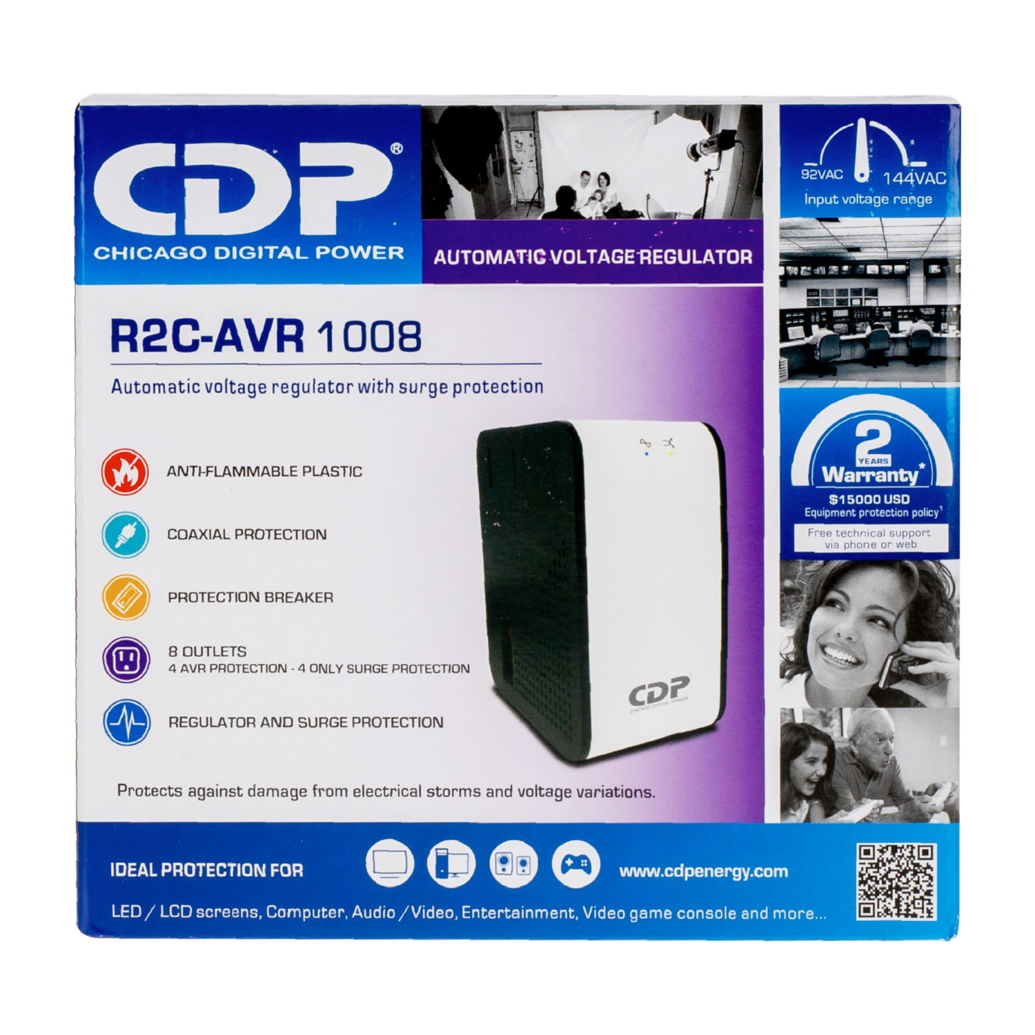 Regulador De Voltaje R-UPR 508 CDP 500 VA
