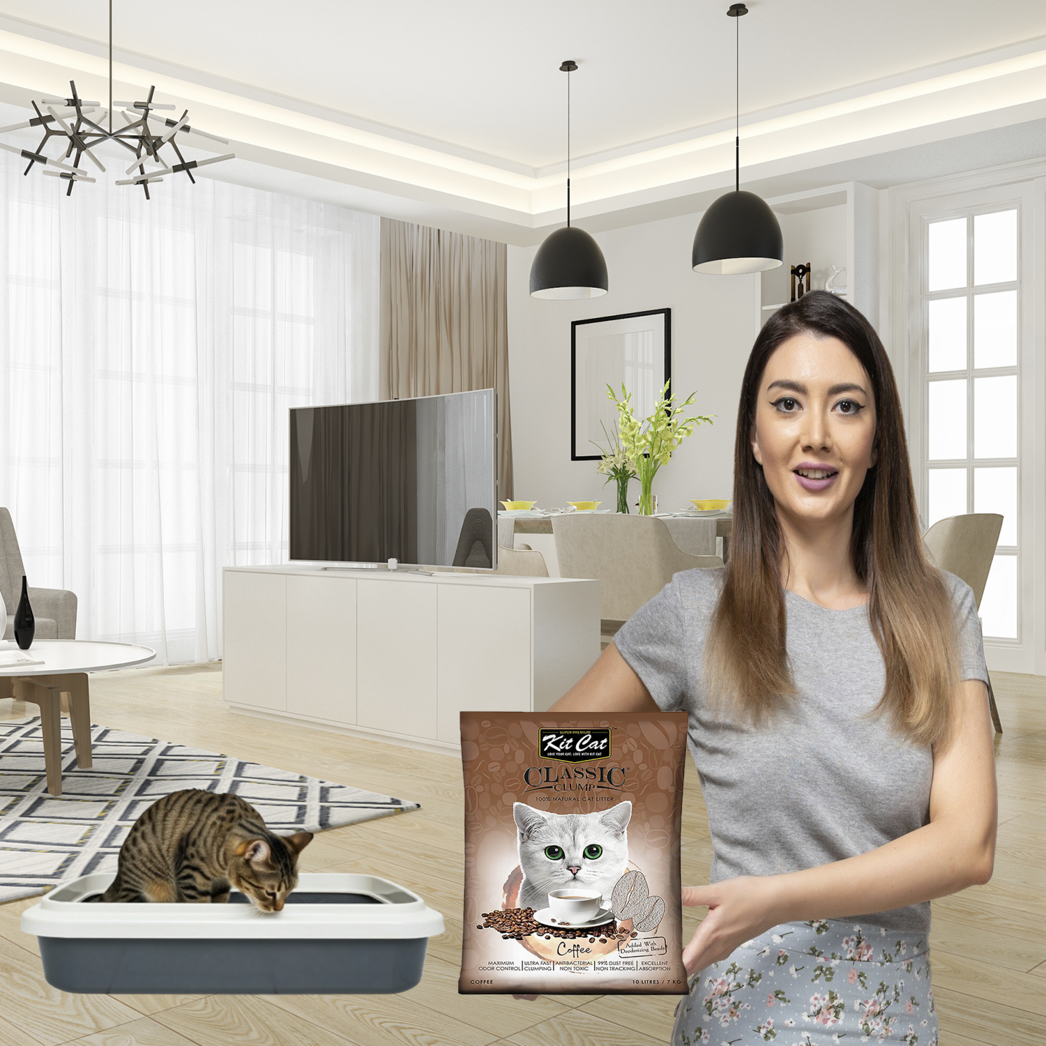 Arena Para Gatos Fragancia A Café KIT CAT 7 Kg