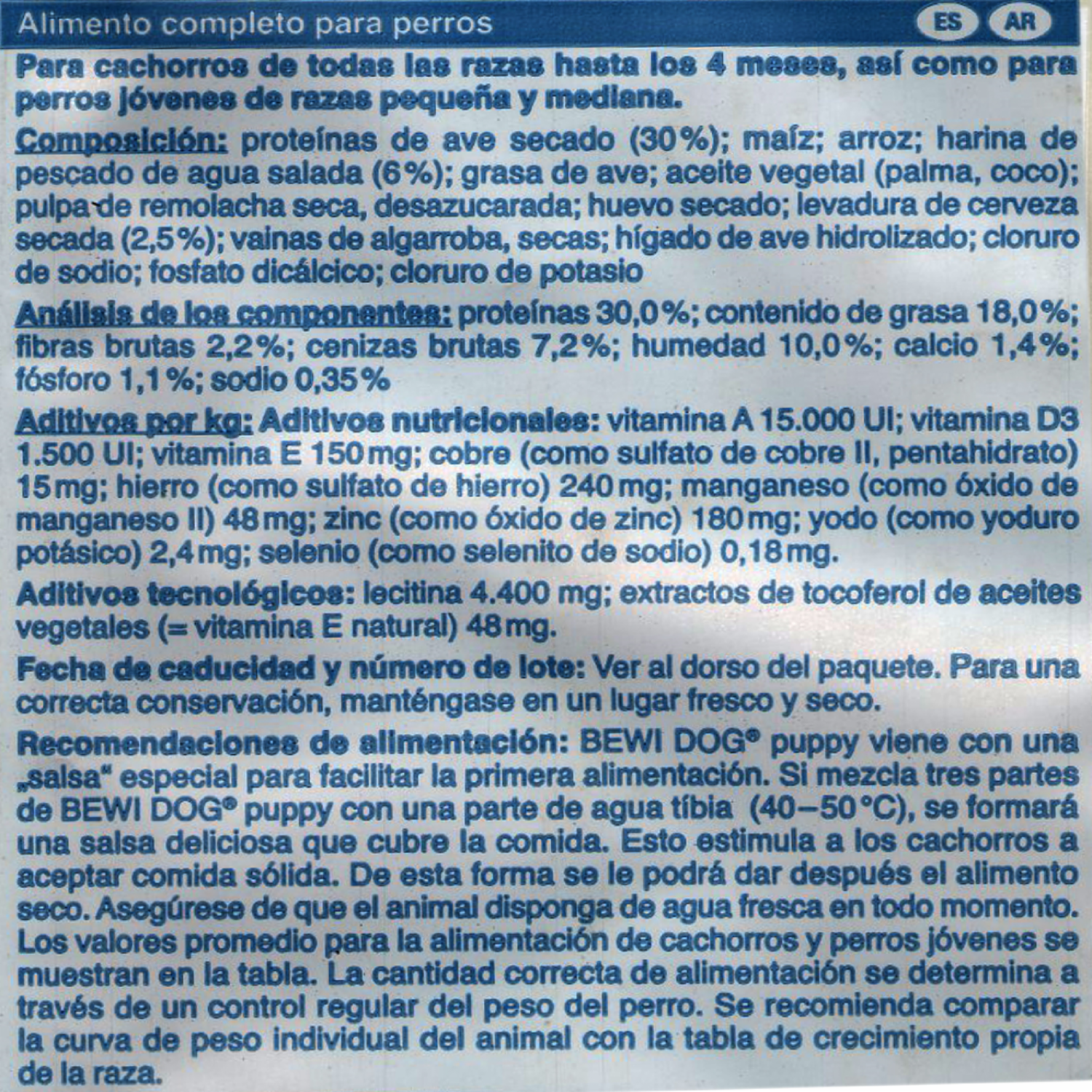 Alimento Para Perros Cachorros Razas Pequeñas Y Medianas Puppy BEWI DOG 800 G
