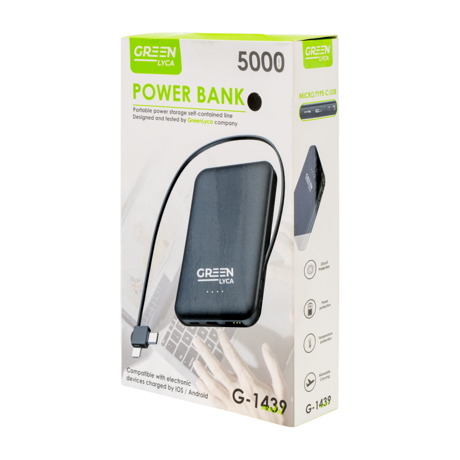 Power Bank Green Lyca GREEN LYCA 5000 Mah