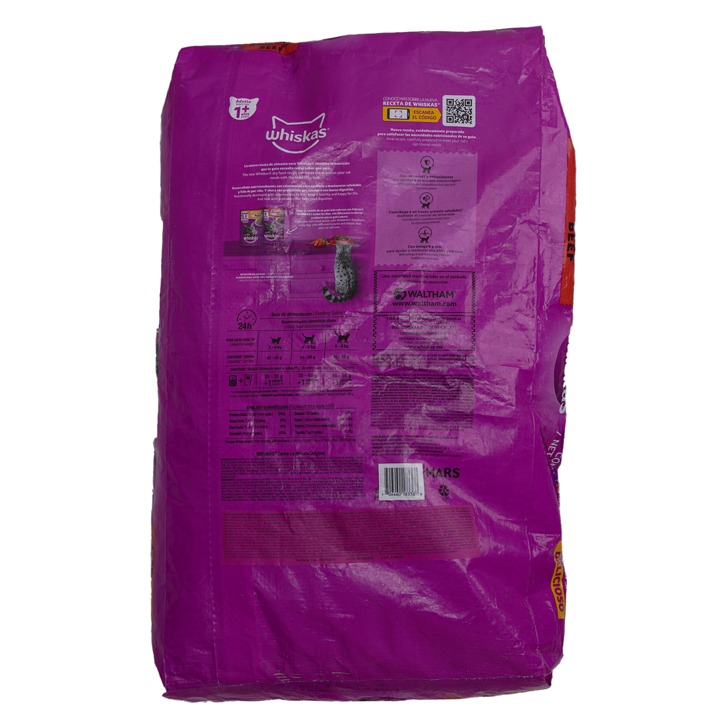 Alimento Para Gatos Sabor A Carne Receta Original Adulto WHISKAS 9 Kg