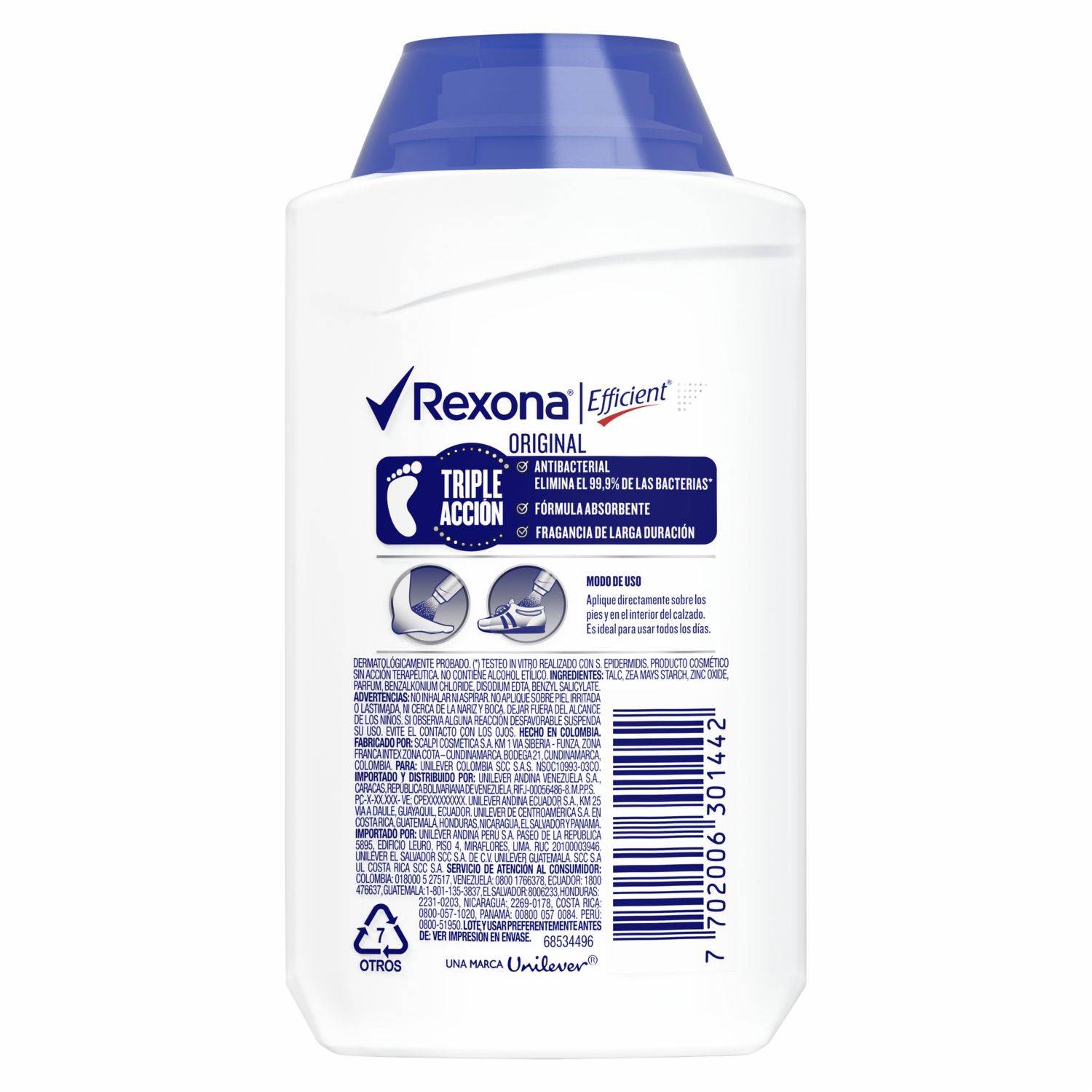 Talco De Pies Fragancia Original REXONA 55 G