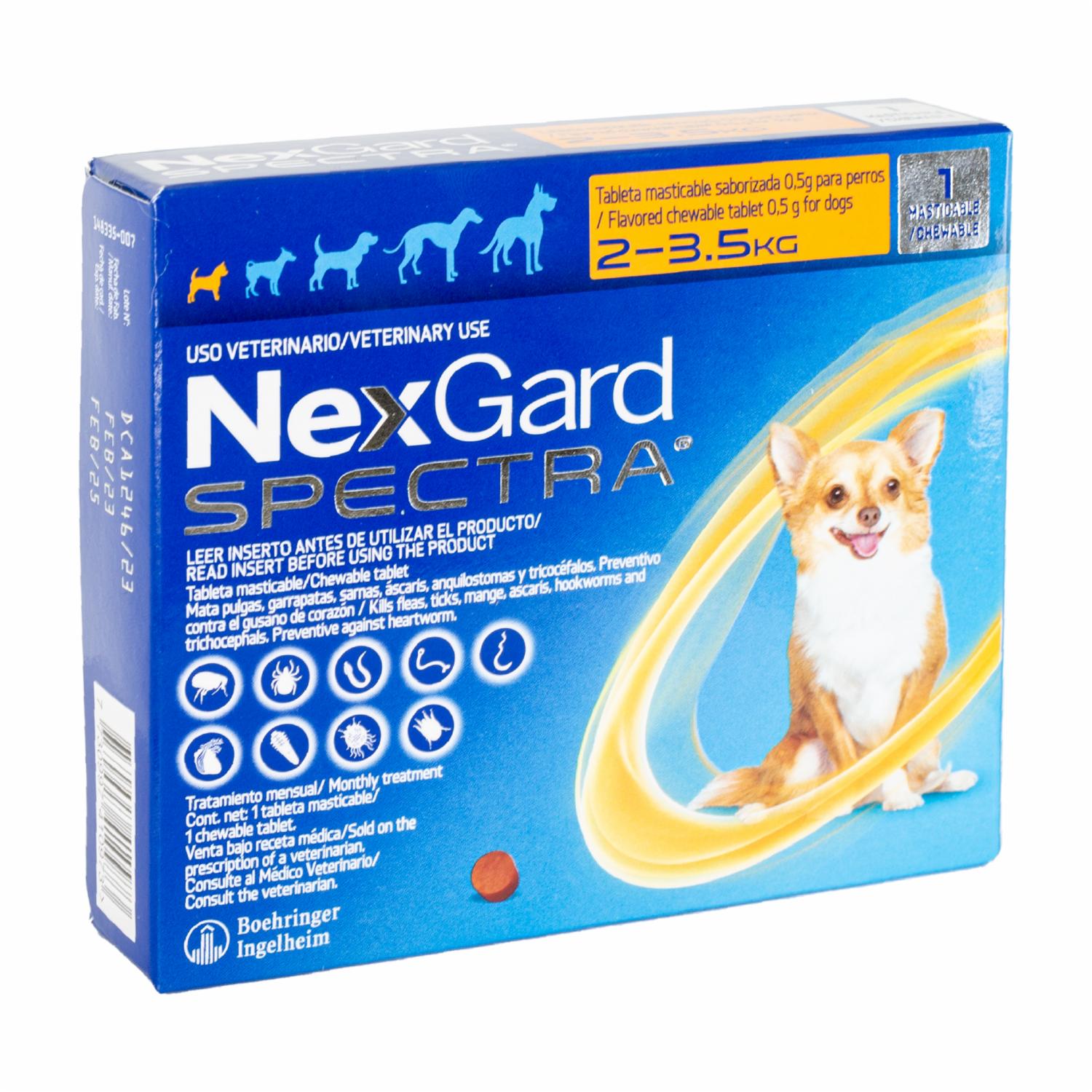 Antiparasitario Para Perros En Tableta Masticable Extra Small NEXGARD SPECTRA 0,50 G