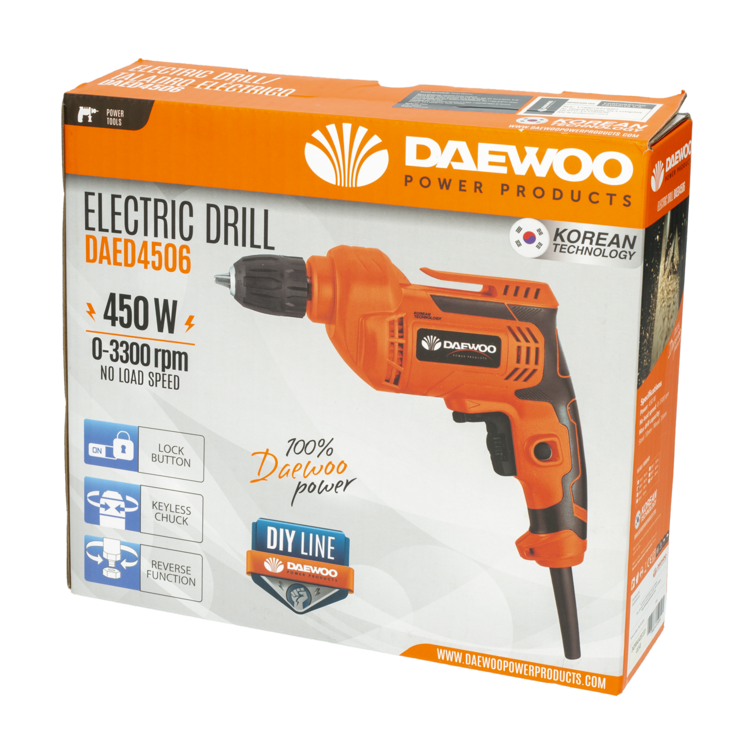 Taladro Eléctrico DAED4506 DAEWOO 450 Watts