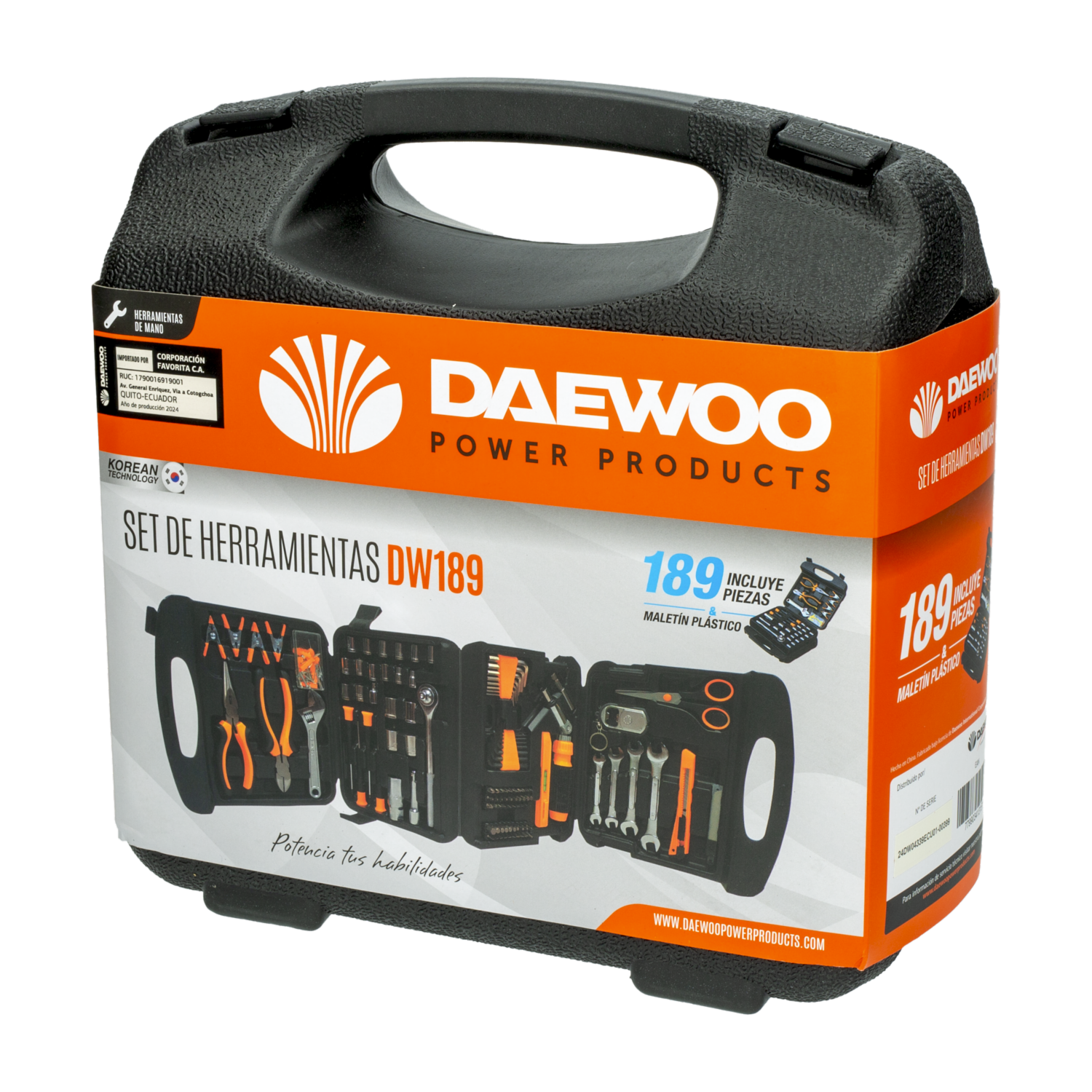 Set De Herramientas Manuales DAEWOO 189 Piezas