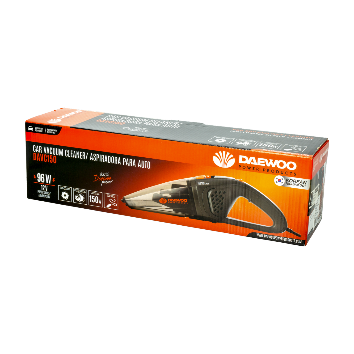 Aspiradora Para Auto DAVC150 DAEWOO 96 Watts