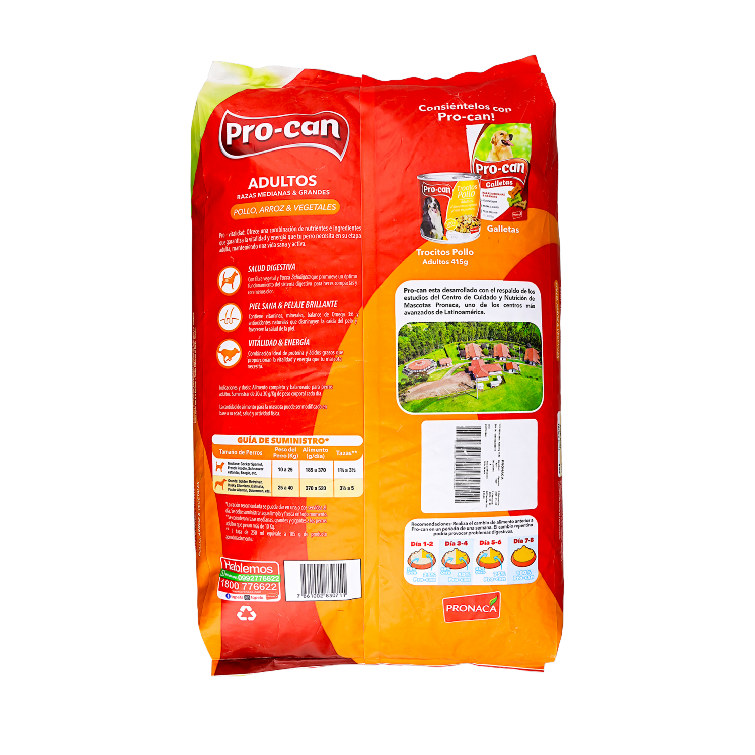 Alimento Para Perros Sabor A Pollo Y Verduras PRO-CAN 15 Kg