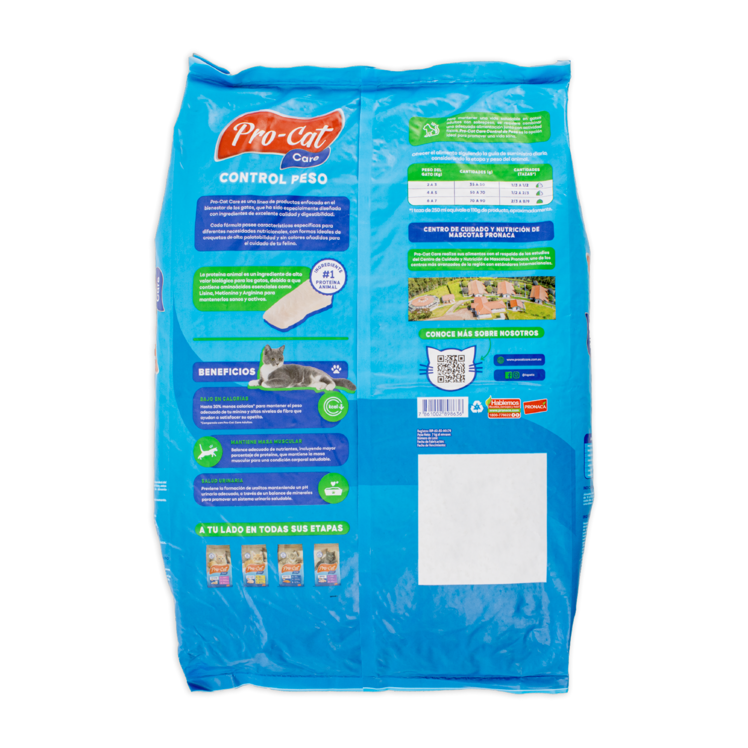 Alimento Para Gatos Control De Peso PRO-CAT CARE 7 Kg