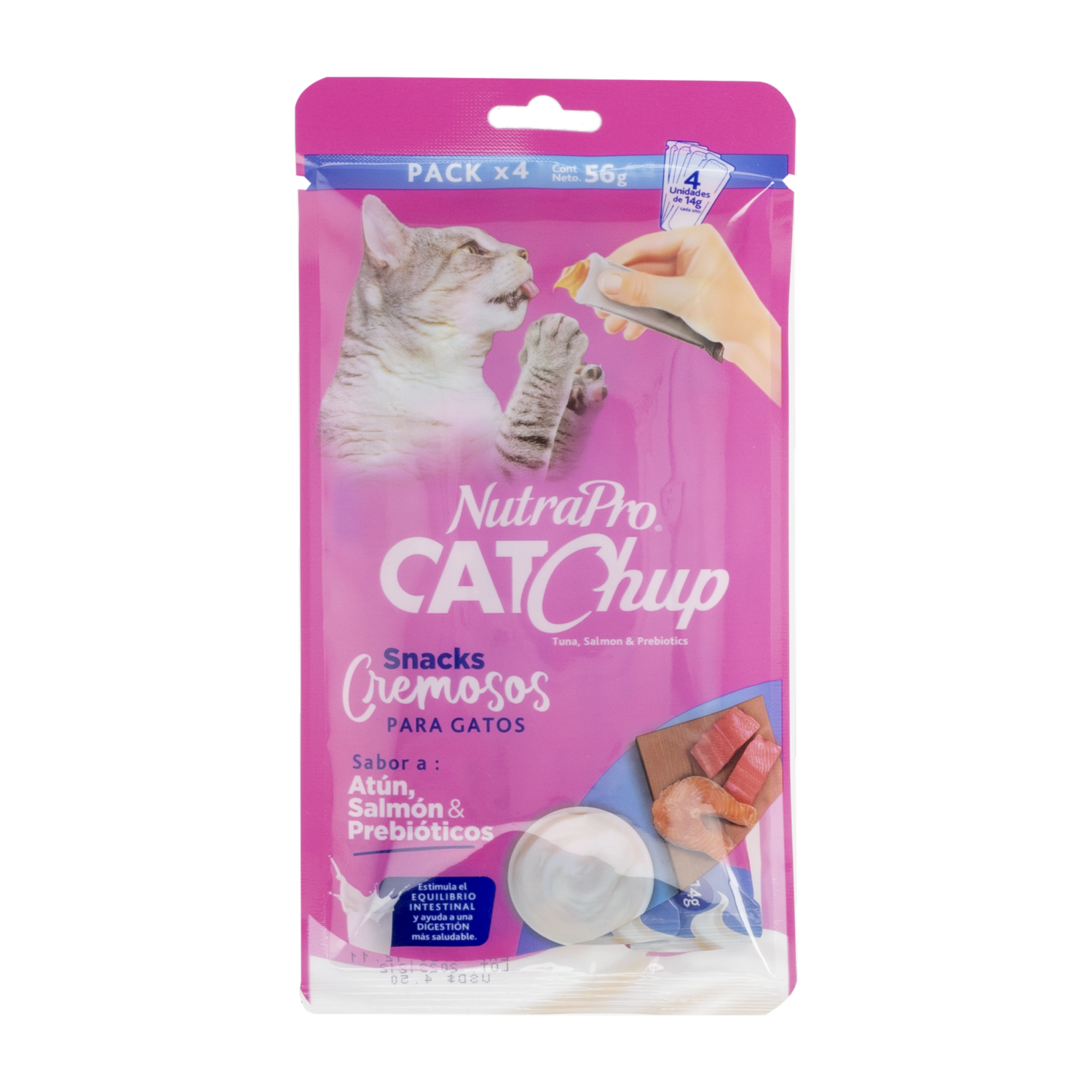Alimento Para Gatos Sabor A Salmon Y Atún NUTRAPRO 56 G