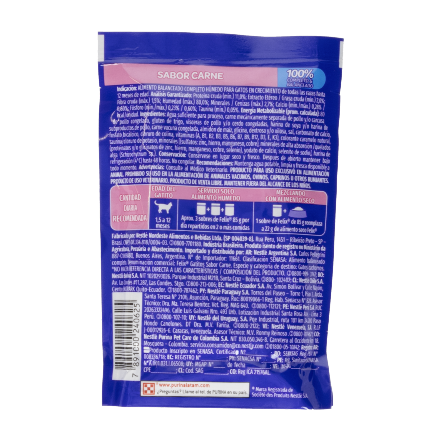 Alimento Húmedo Para Gatos De Carne FELIX 85 G