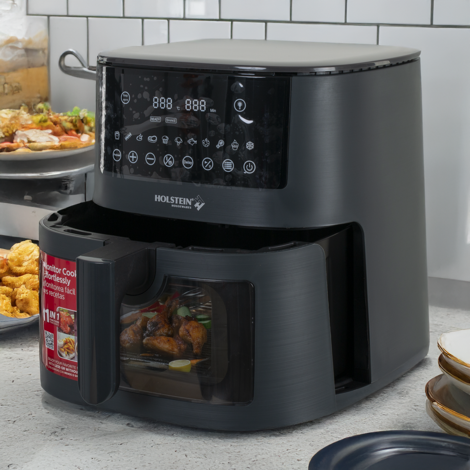 Air Fryer 1500 Watts Digital HH-09114020DG HOLSTEIN 7.2 Litros