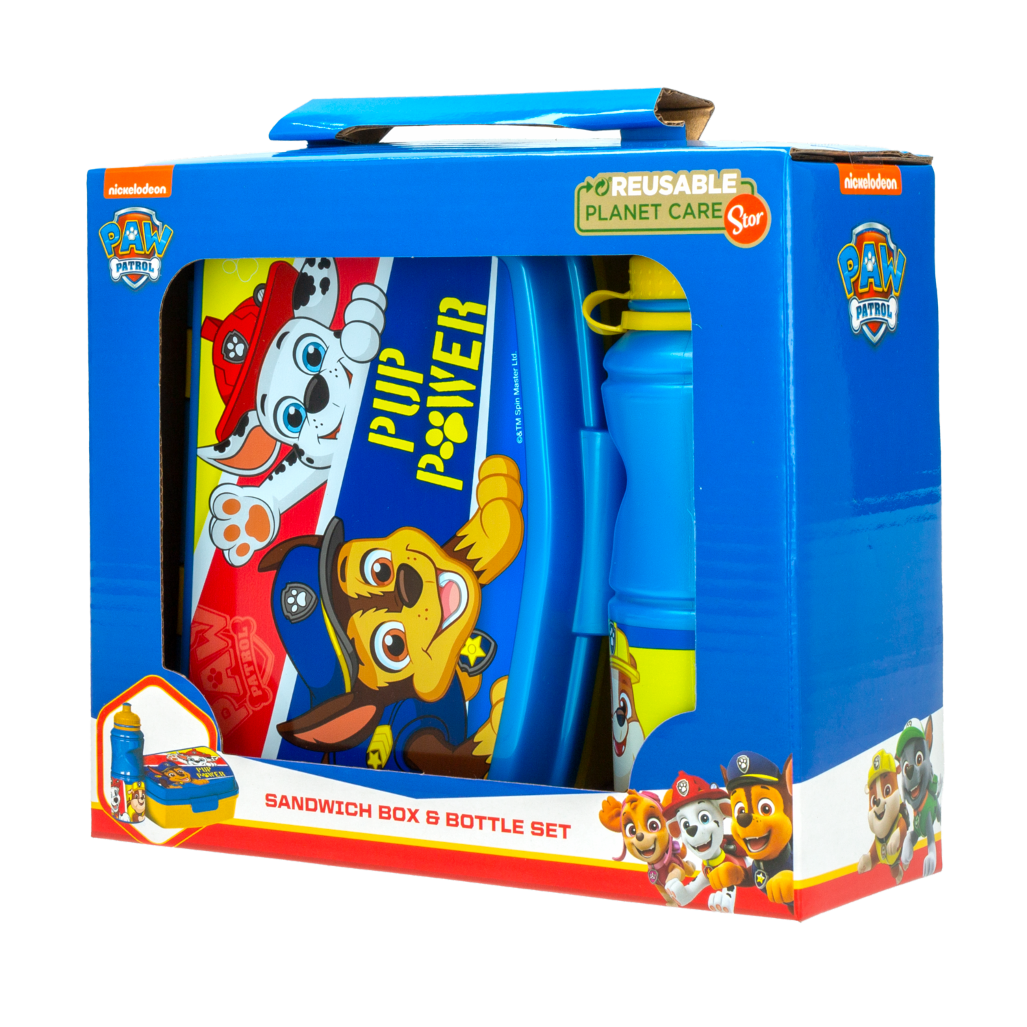 Set Infantil Botella Y Porta Alimentos Diseño Paw Patrol STOR 2 Piezas