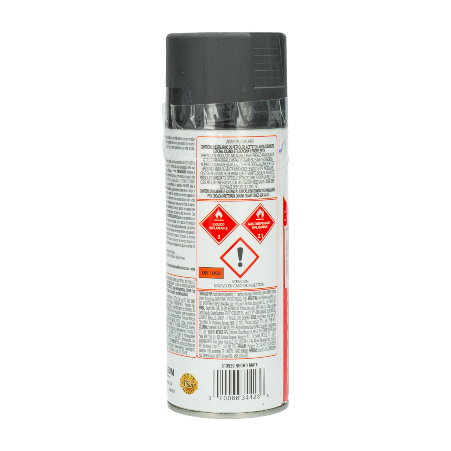 Pintura Removible Negro Mate Aerosol RUST OLEUM 312 G