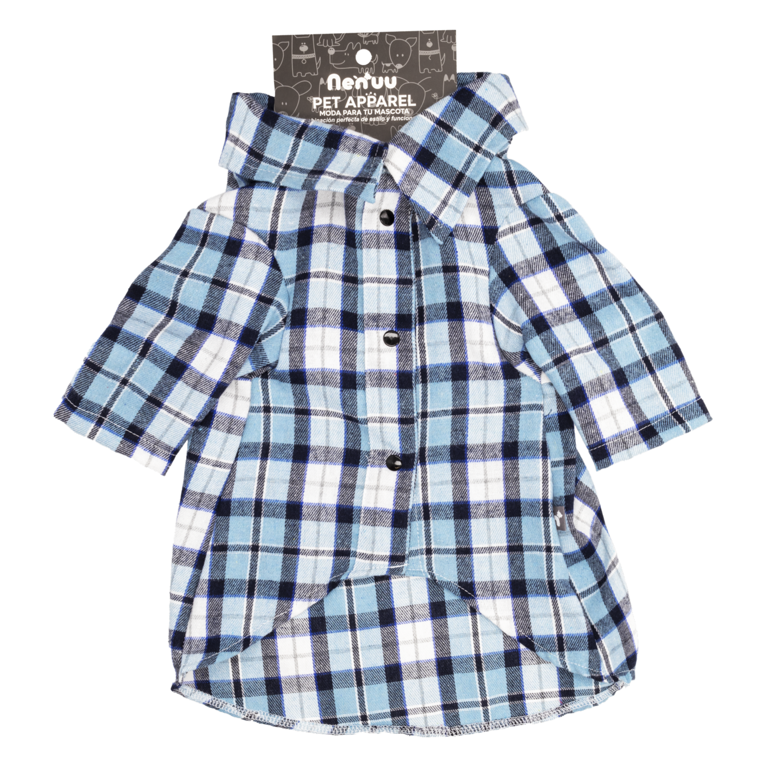 Camisa Leñadora Para Mascota Macho Color Azul MR. & MRS. Talla Extra Grande