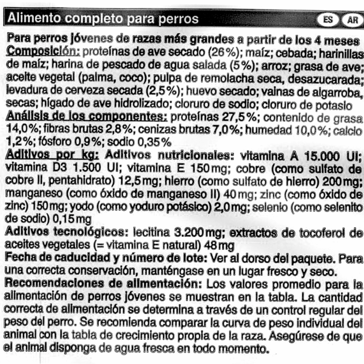 Alimento Para Perros Jóvenes Razas Grandes Junior BEWI DOG 800 G