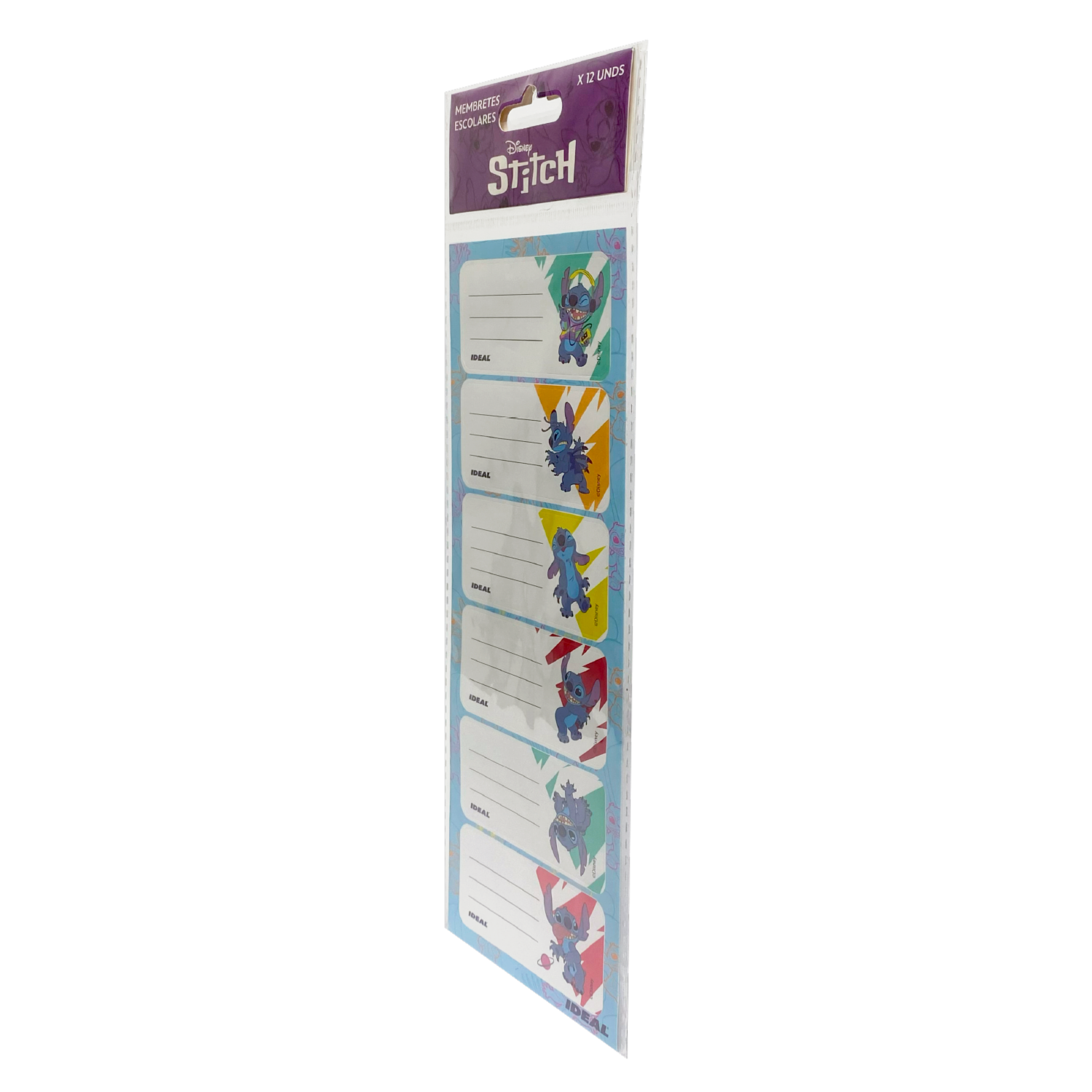 Membretes Escolares Diseño Stitch REX PLASTICS X 12 Uds 9X29