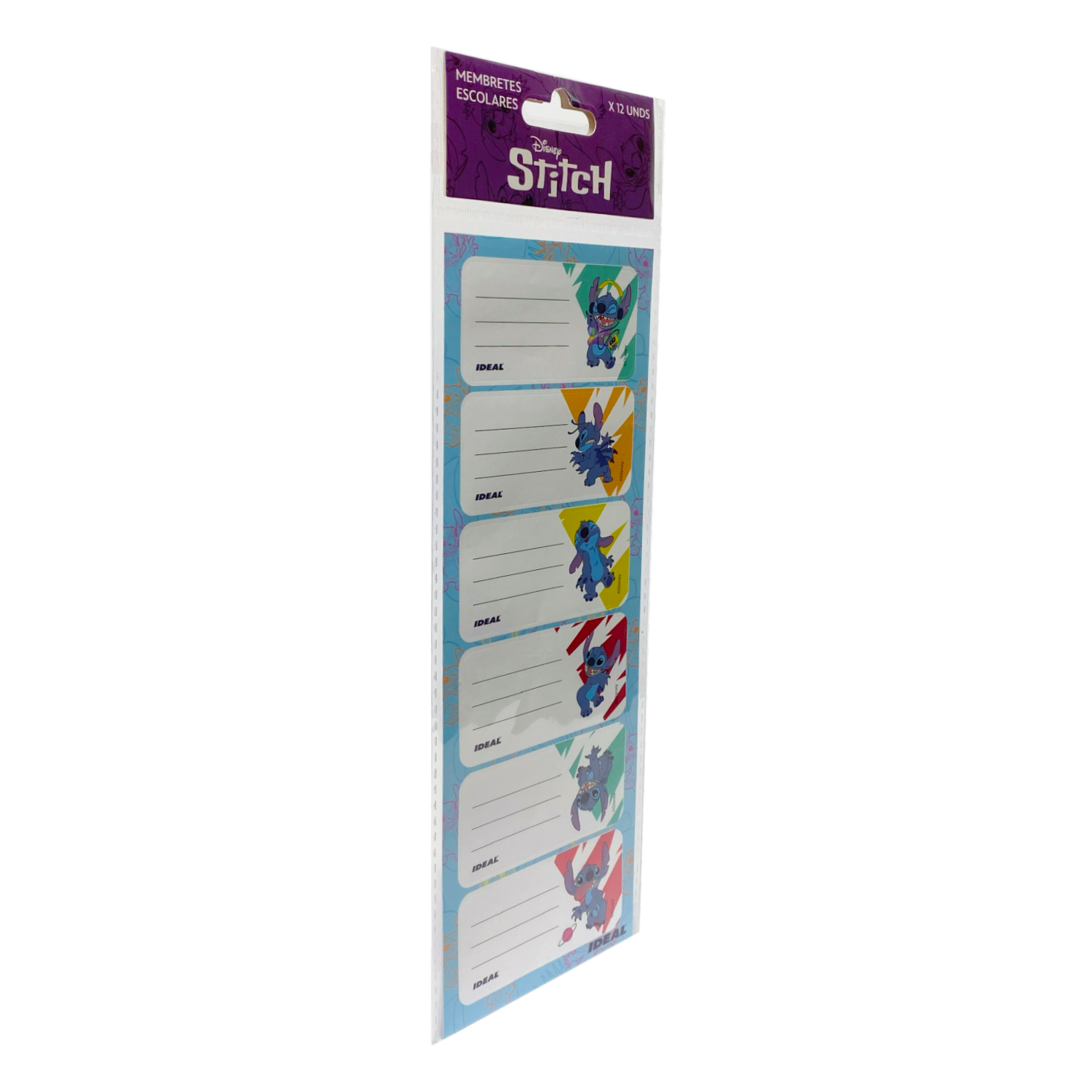 Membretes Escolares Diseño Stitch REX PLASTICS X 12 Uds 9X29