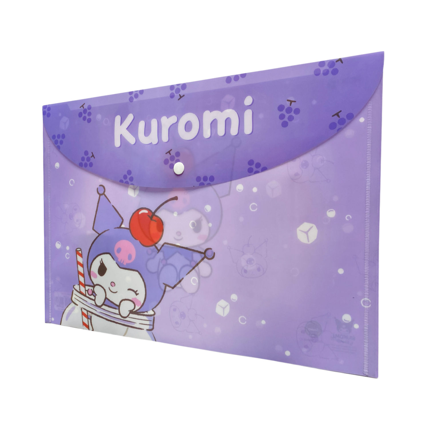 Sobre Porta Documento Diseño Kuromi Con Broche REX PLASTICS A4