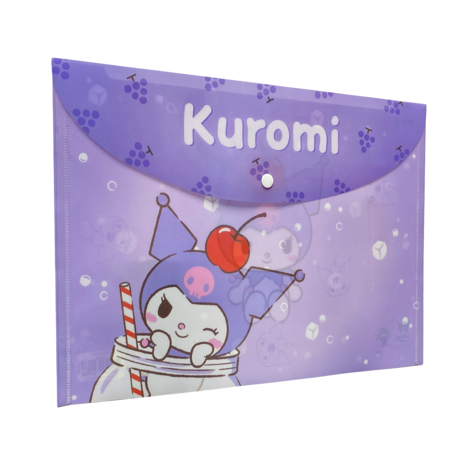 Sobre Porta Documento Diseño Kuromi Con Broche REX PLASTICS A4