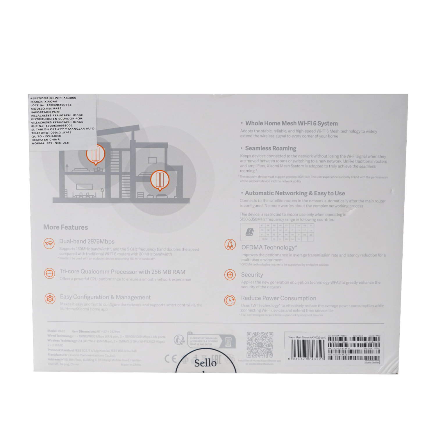 Repetidor Wifi AX3000 XIAOMI X 2 Uds