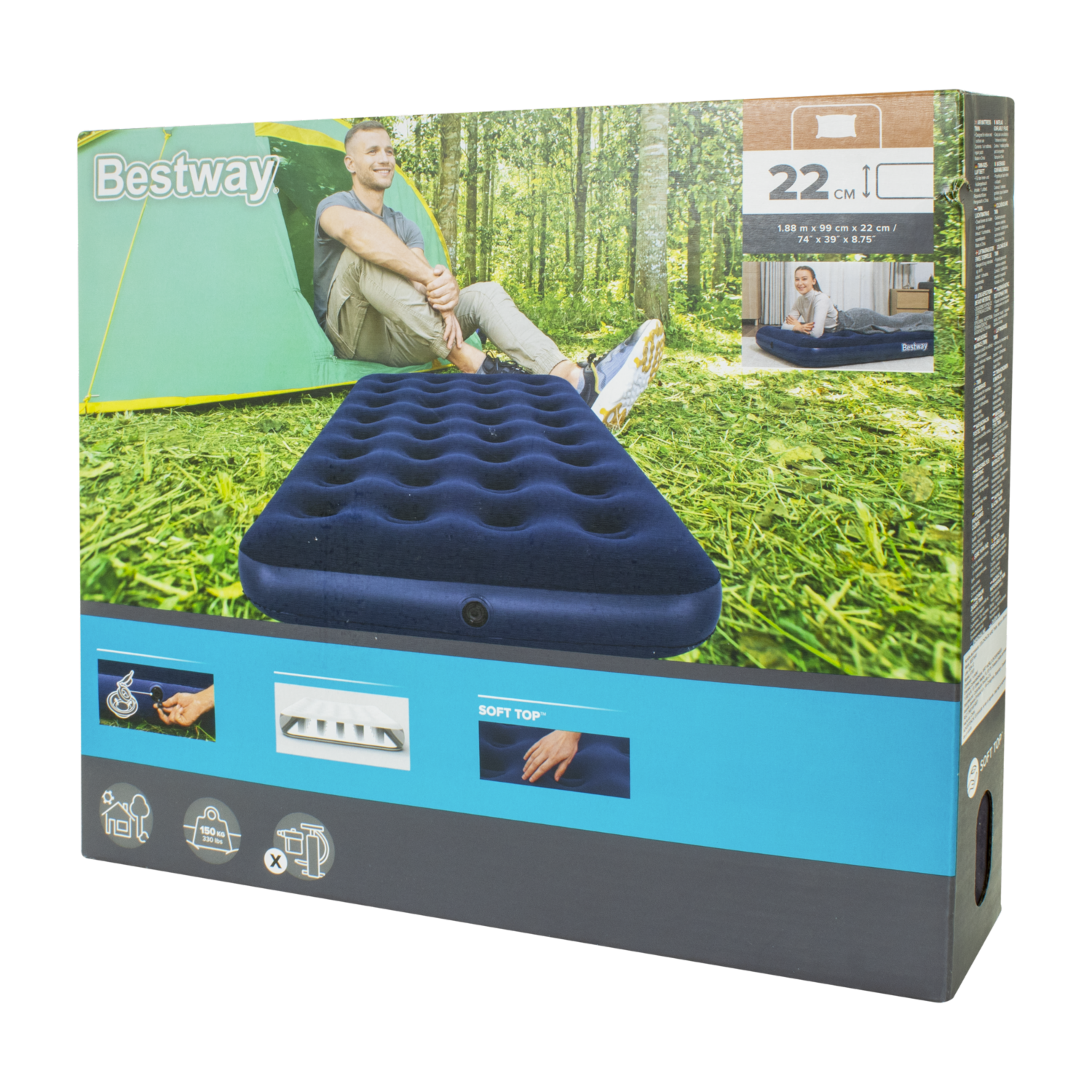 Colchón Inflable Horizon Twin BESTWAY 74″ X 39″ X 8.5″/1.88M X 99CM X 22CM
