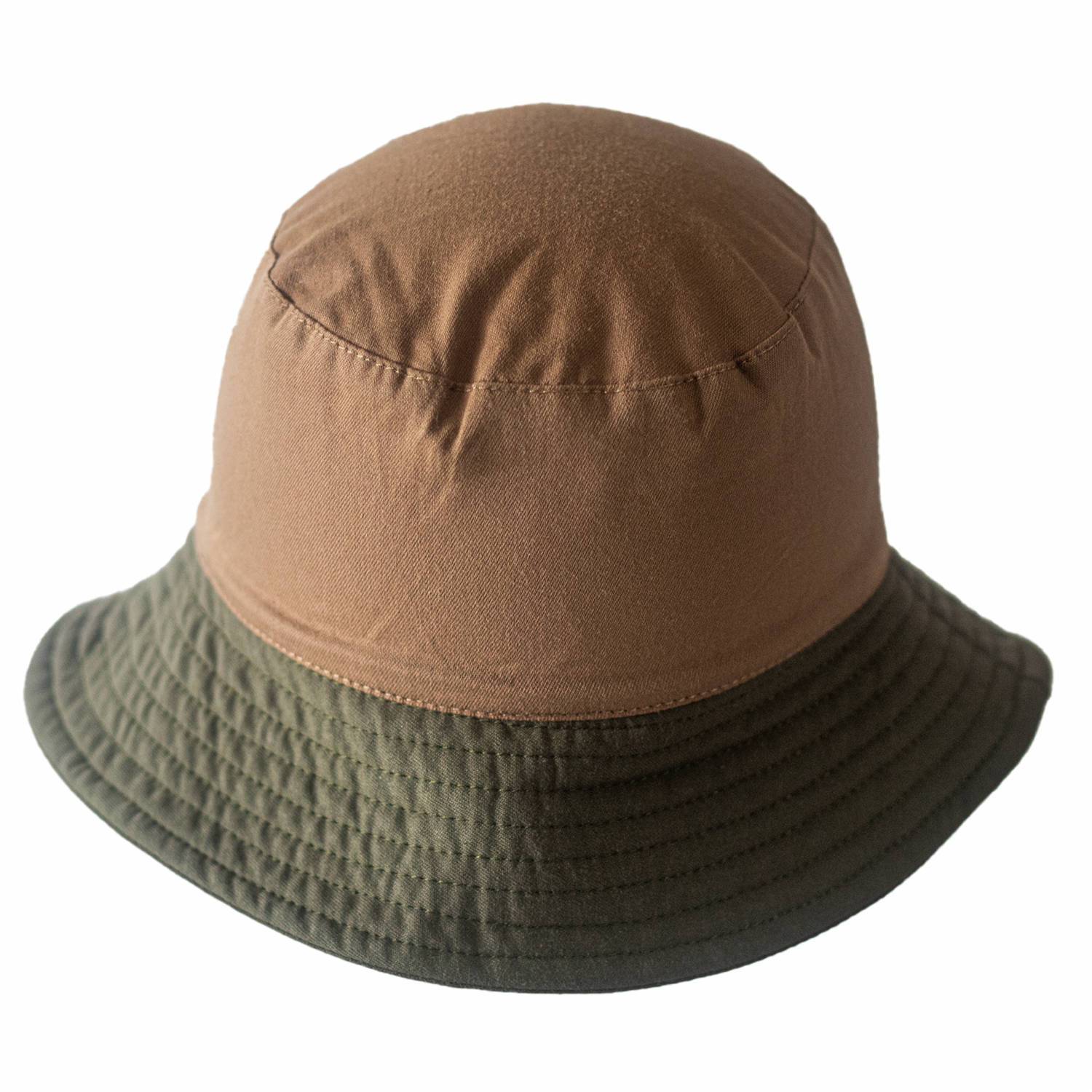 Gorro Fisherman Gabardina Café  Con Verde HUELLAS