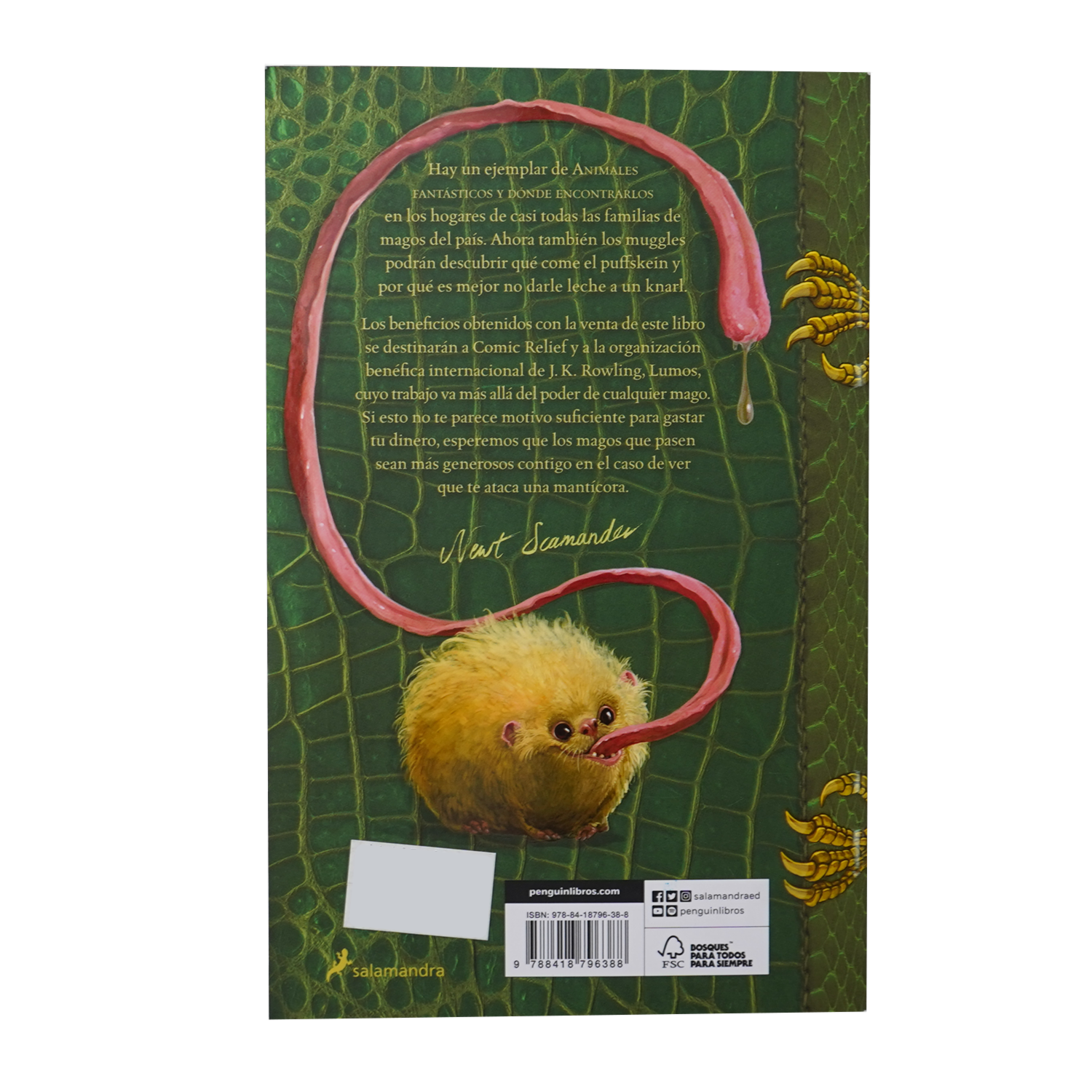 Libro Animales Fantásticos Y Donde Encontrarlos SALAMANDRA 127 Páginas