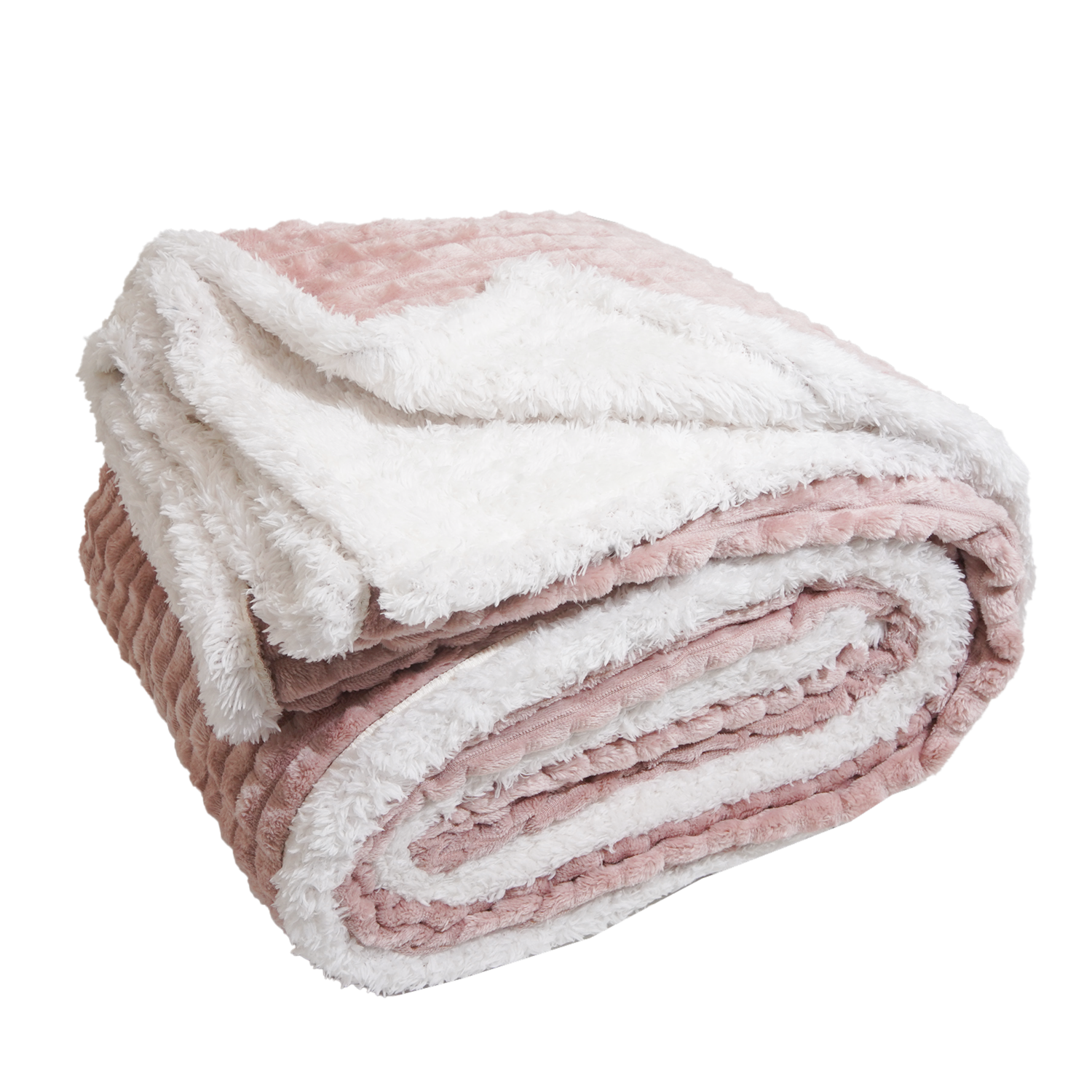 Cobija Velvet Relieve Sherpa Wafle Gris FREE HOME
