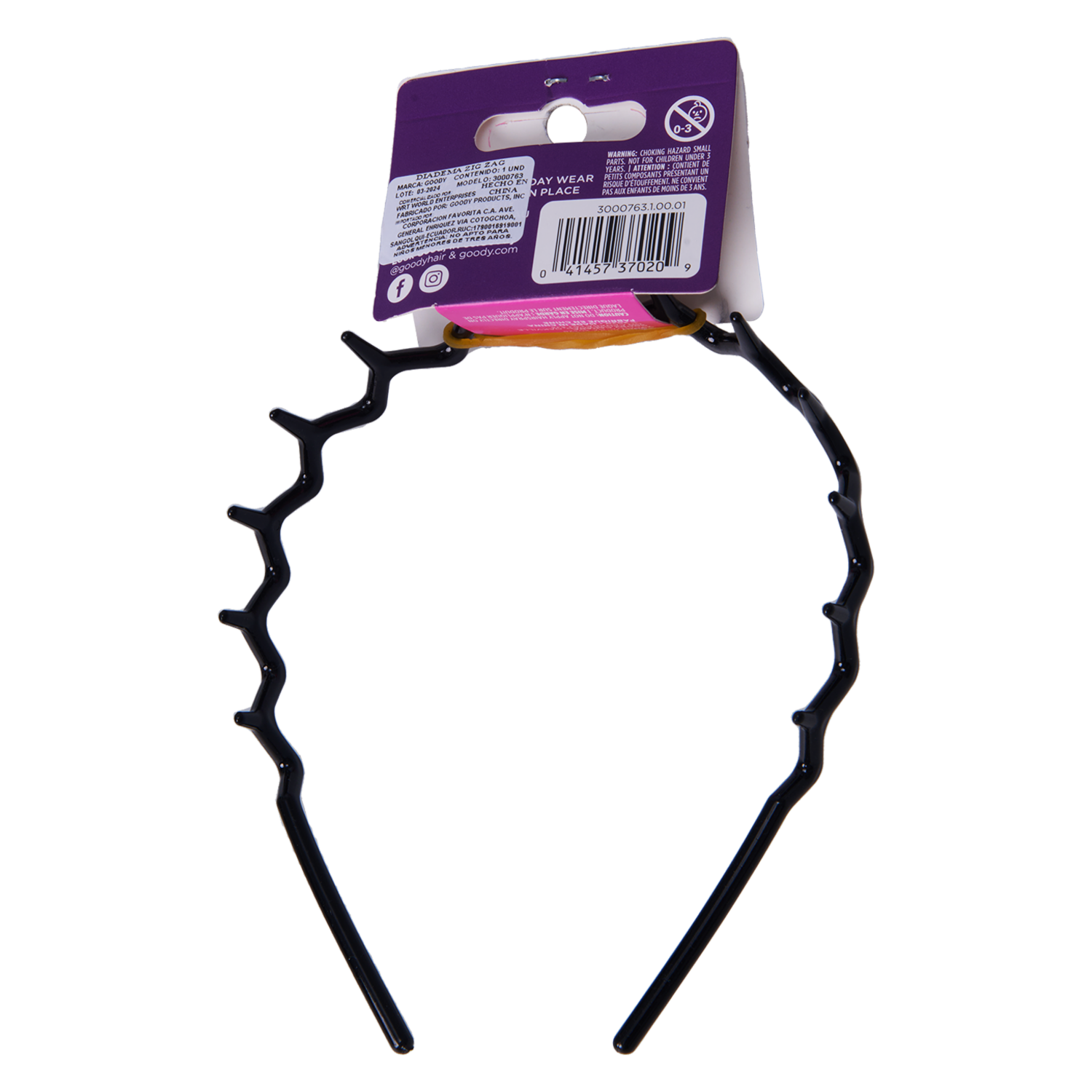Vinchas De Cabello Tipo Diadema Zigzag GOODY Longitud Perfecta