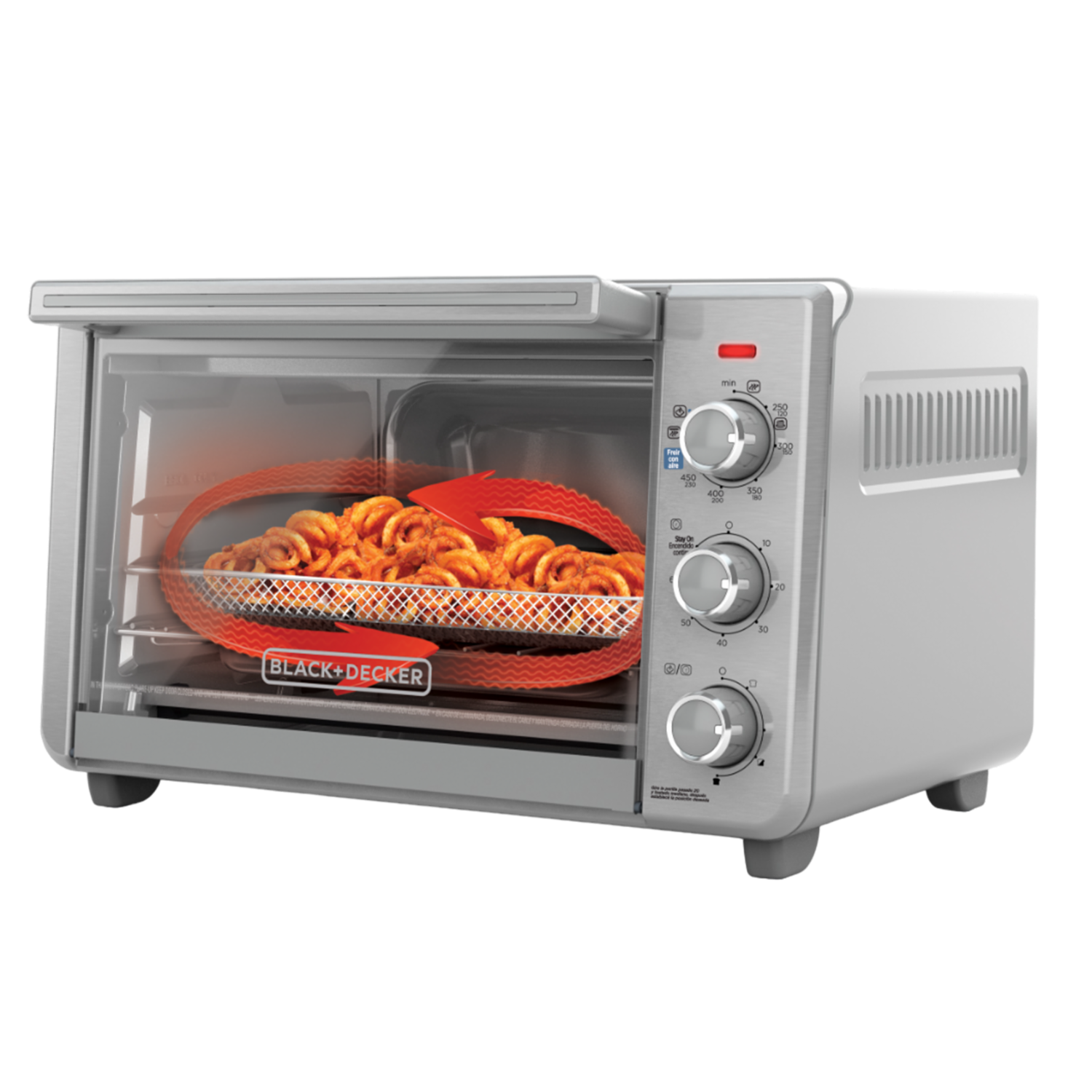 Horno Tostador Eléctrico Freidora De Aire, 2 En 1 Hornea Y Fríe Con Aire BLACK & DECKER 0,7 Pies