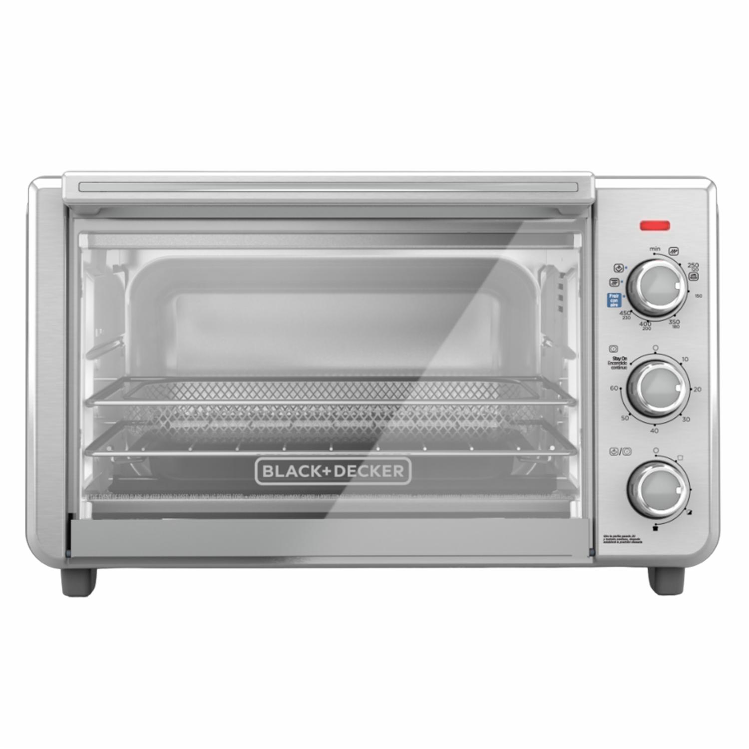 Horno Tostador Eléctrico Freidora De Aire, 2 En 1 Hornea Y Fríe Con Aire BLACK & DECKER 0,7 Pies