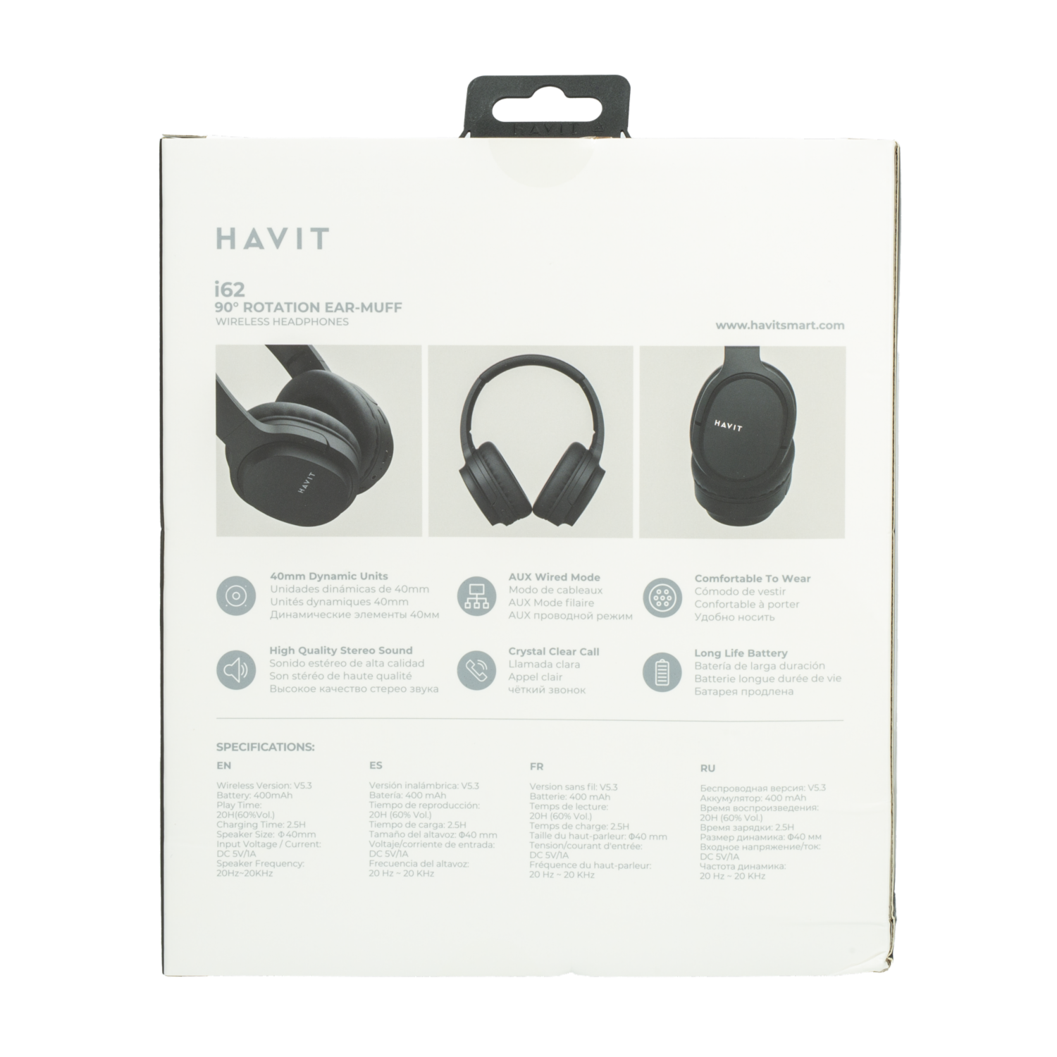 Audífonos 90° Rotación I62 HAVIT Bluetooth