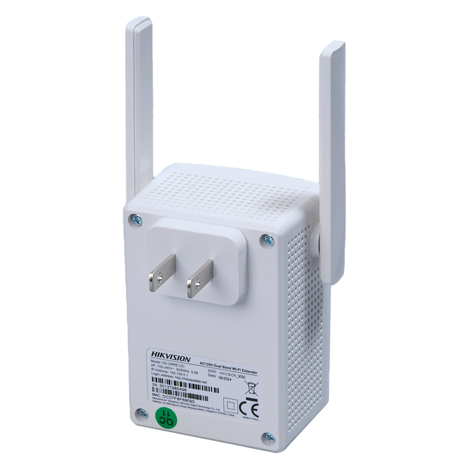Extensor Repetidor WRE12C AC1200 2 Antenas Dual Band HIKVISION 1200 Mbps
