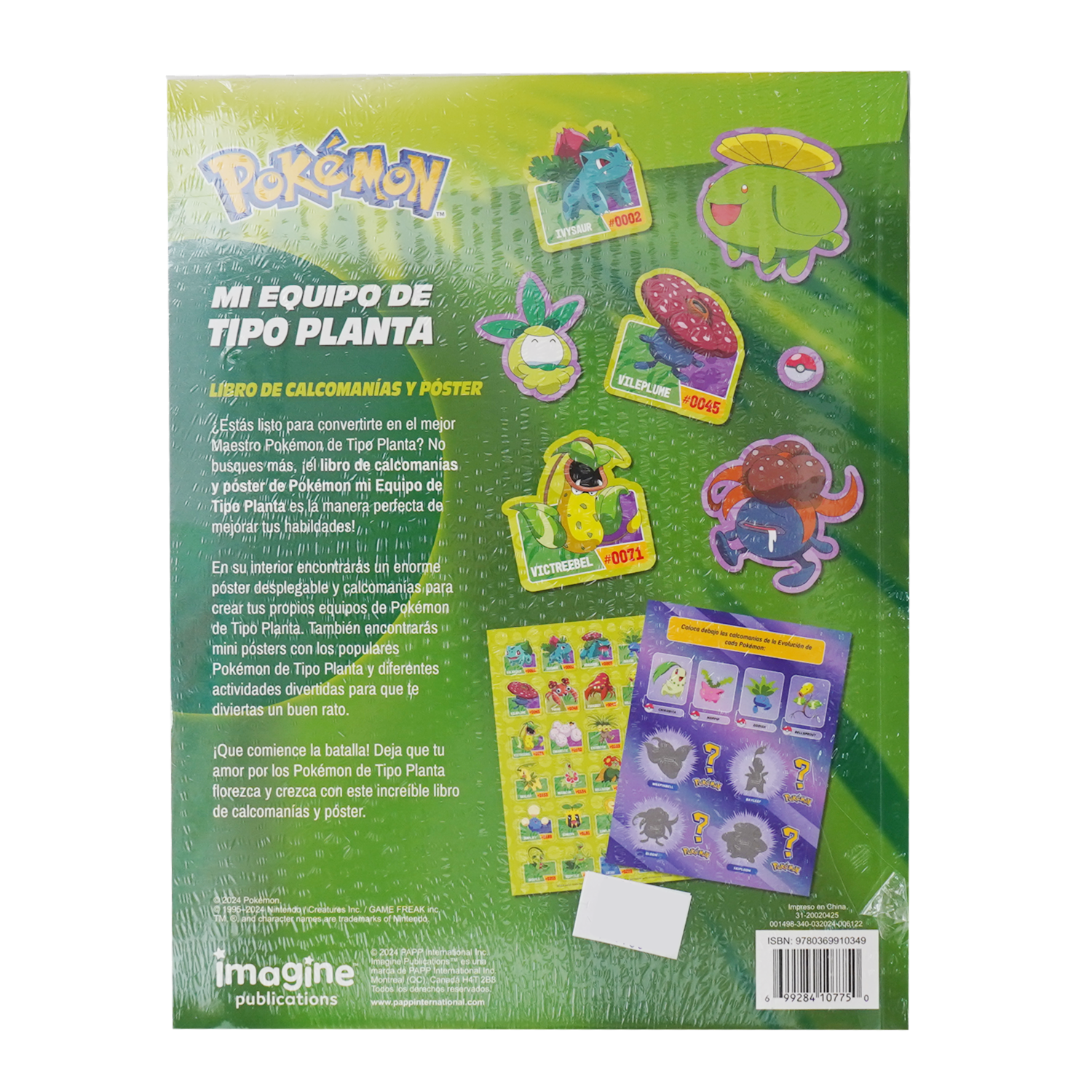 Libro Pokémon Mi Equipo 3 T.Fuego / Eléctrico / Planta / Agua IMAGINE 8 Páginas