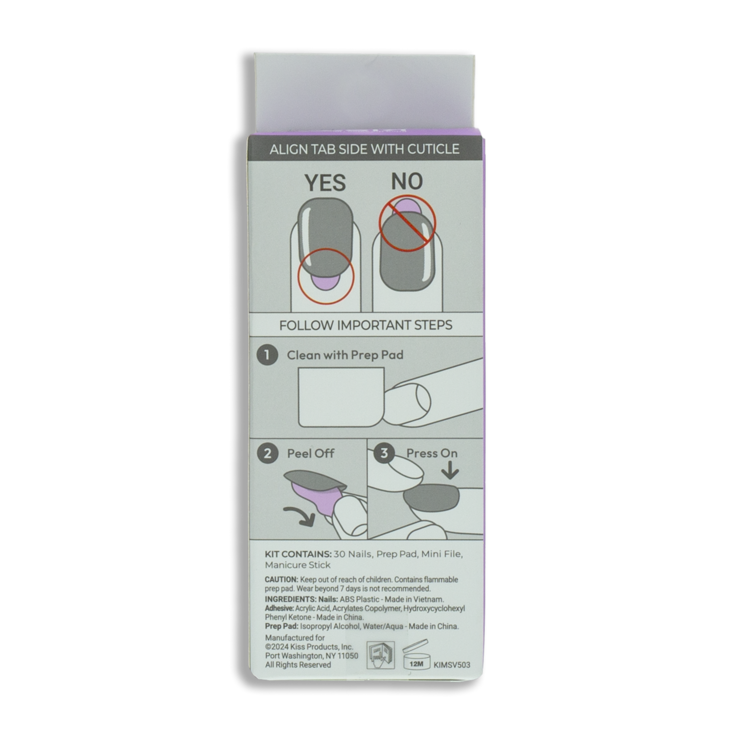 Uñas Postizas Rosas Con Brillos IMPRESS X 30 Uds