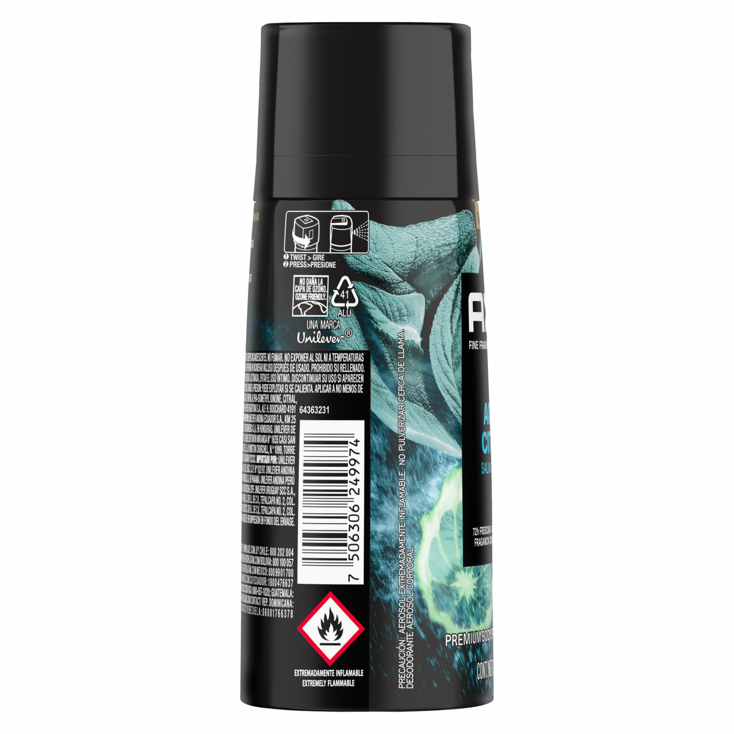 Body Spray Para Caballero Aqua Citrus AXE 150 Ml