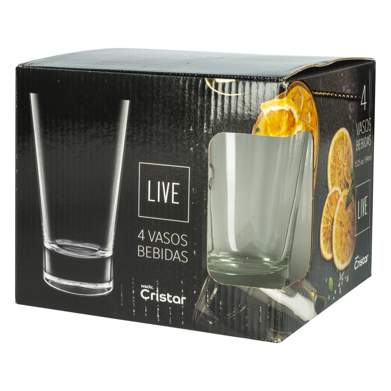 Set De Vasos London Bebidas 4  Piezas 394 Ml CRISTAR 0381EL4LIV