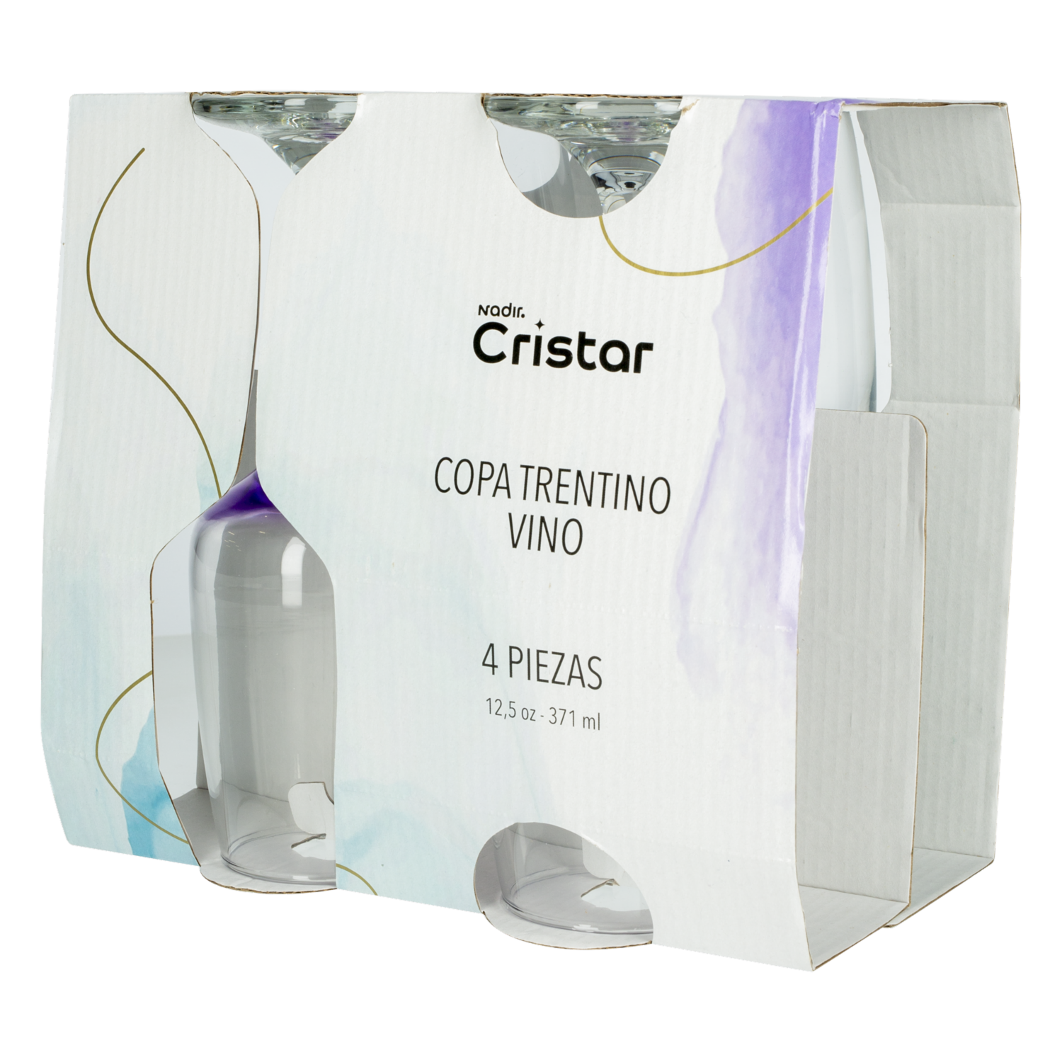 Set De Copas Vino Trentino 4  Piezas CRISTAR 5480CPCA4