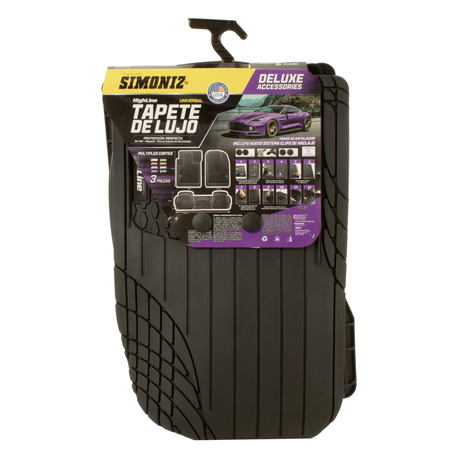 Moqueta Para Auto High Line De PVC SIMONIZ 3 Piezas