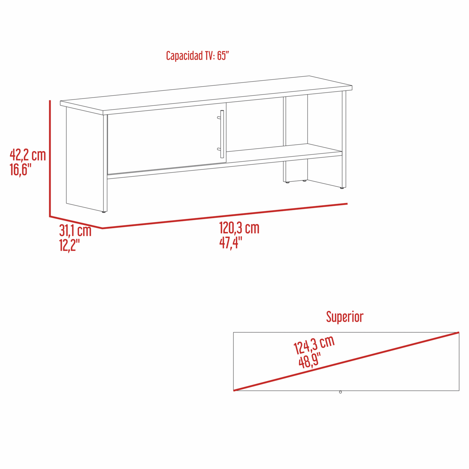 Mesa Para Tv Nogal Con Puerta RTA MDF