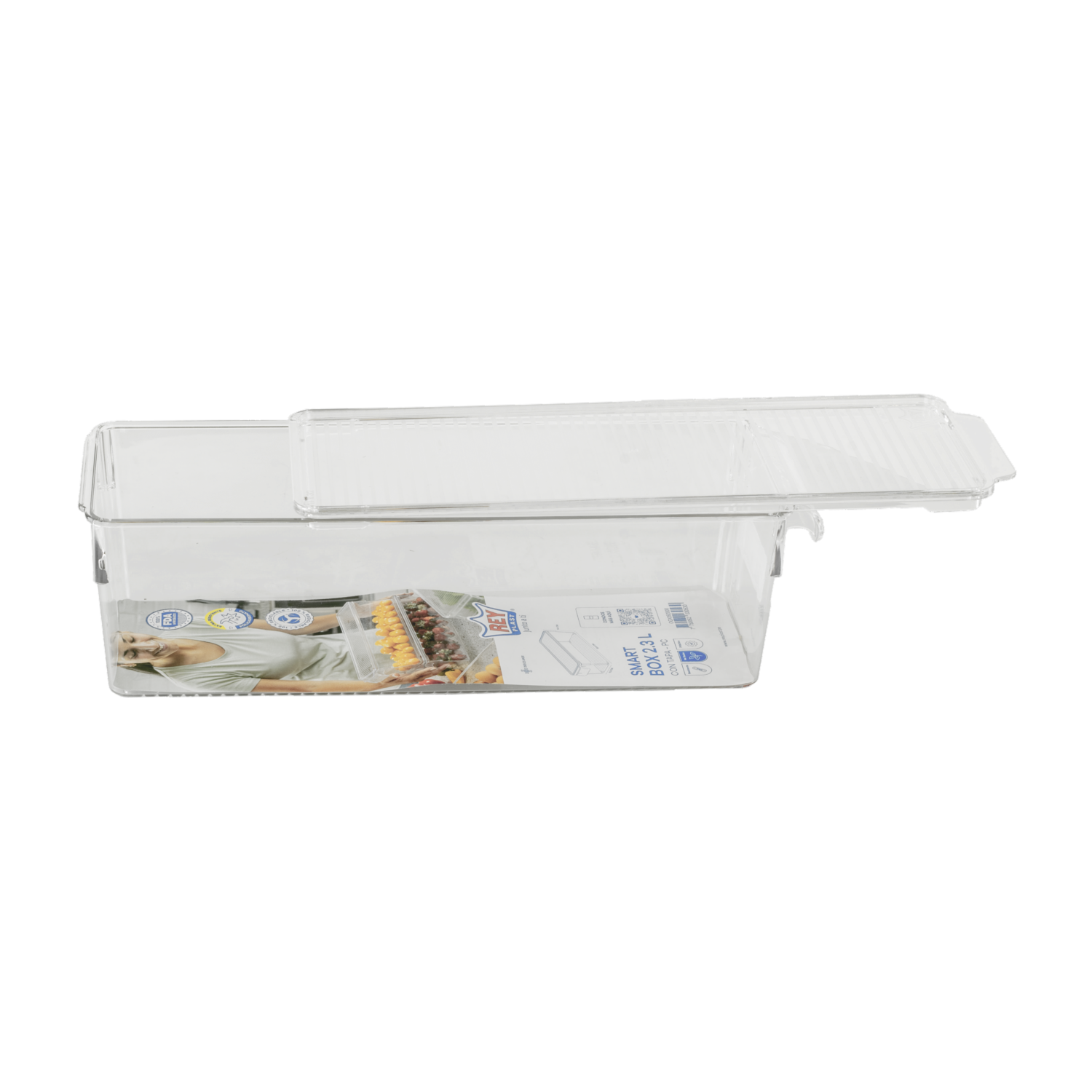 Caja Organizadora Smart Con Tapa Para Refrigerador REY 2.3 L