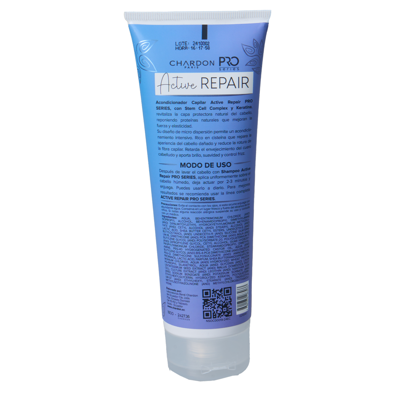 Acondicionador De Cabello Línea Pro Series Active Repair Con Keratina CHARDON PARIS 250 Ml