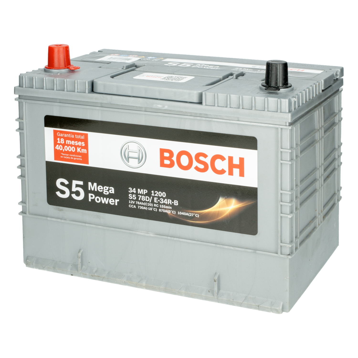 Batería Para Auto Mega Power S5 Invertida BOSCH 34 MP