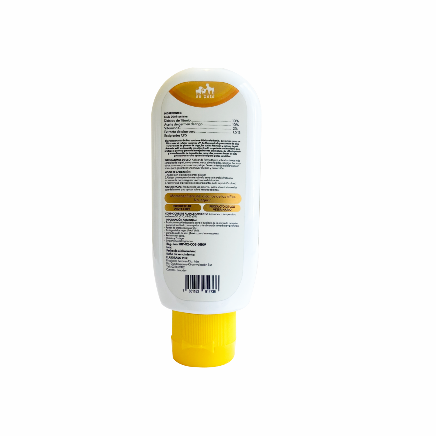 Protector Solar Para Perro SPF30 BEPETS 130ML