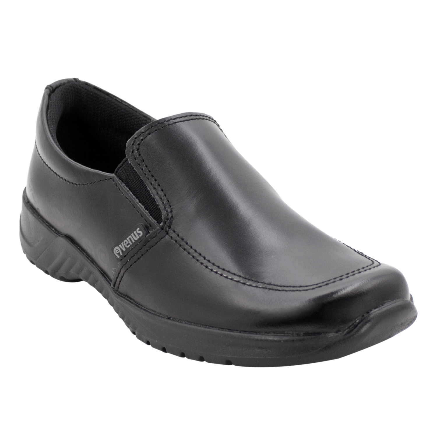 Zapatos Escolar Negro Mocasín De Cuero Diseño Thiago VENUS