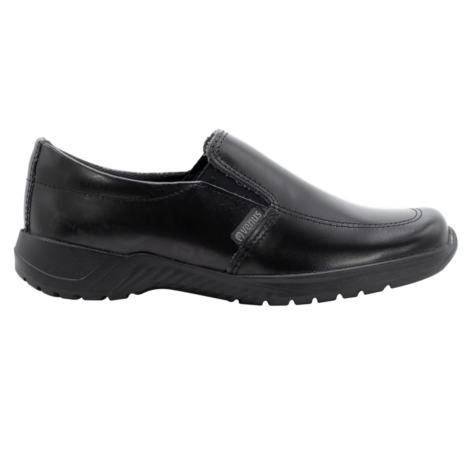 Zapatos Escolar Negro Mocasín De Cuero Diseño Thiago VENUS