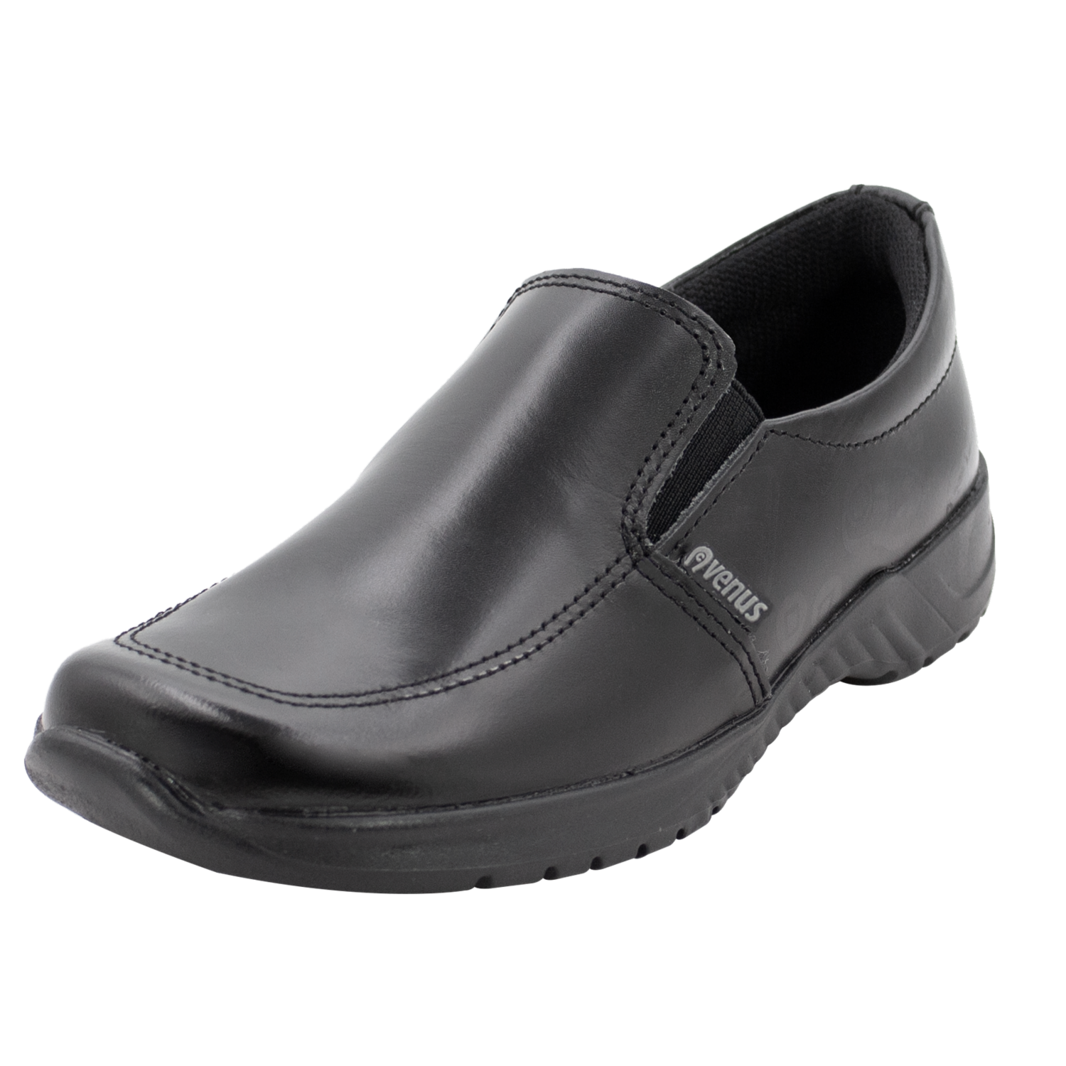 Zapatos Escolar Negro Mocasín De Cuero Diseño Thiago VENUS