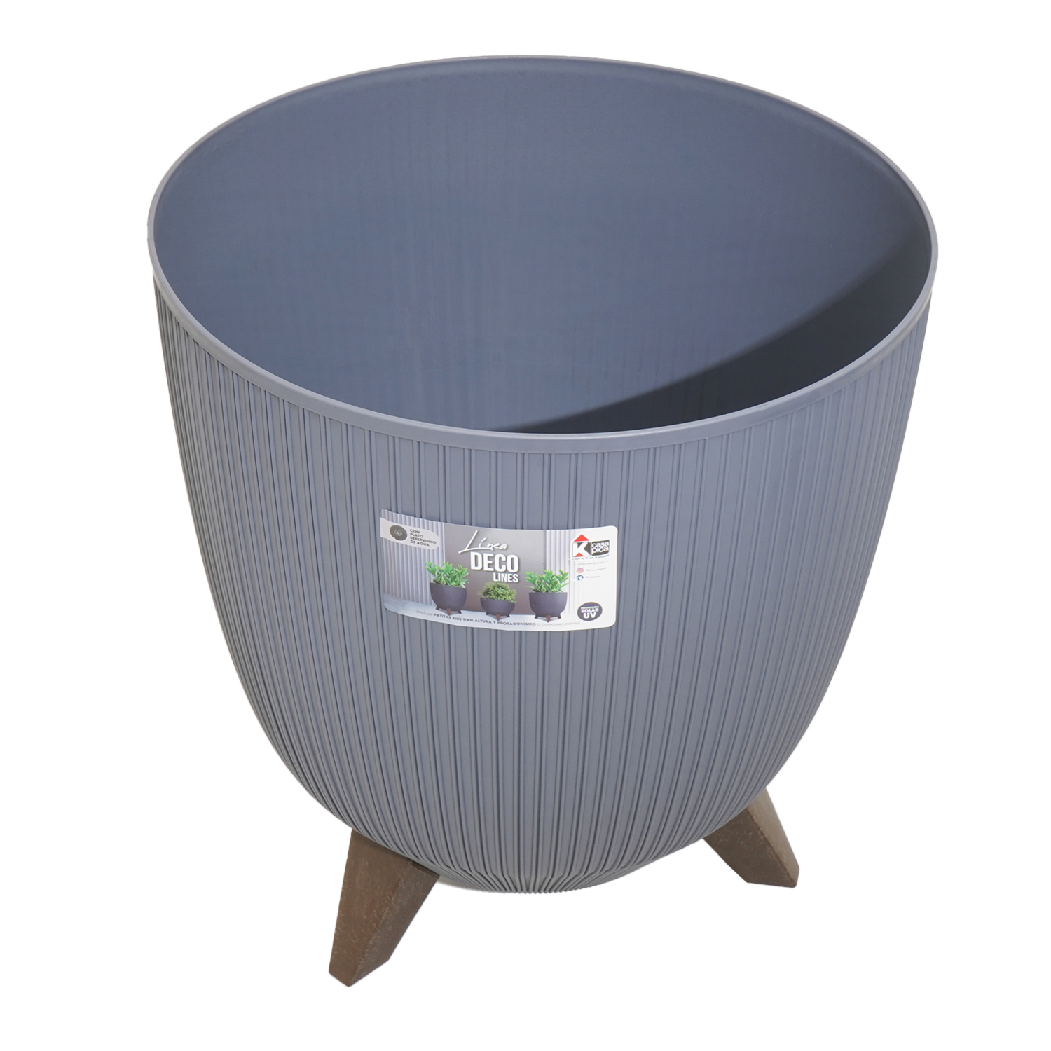 Macetero Deco Lines Bajo Gris Oscuro CASA PICA 20 4 LT